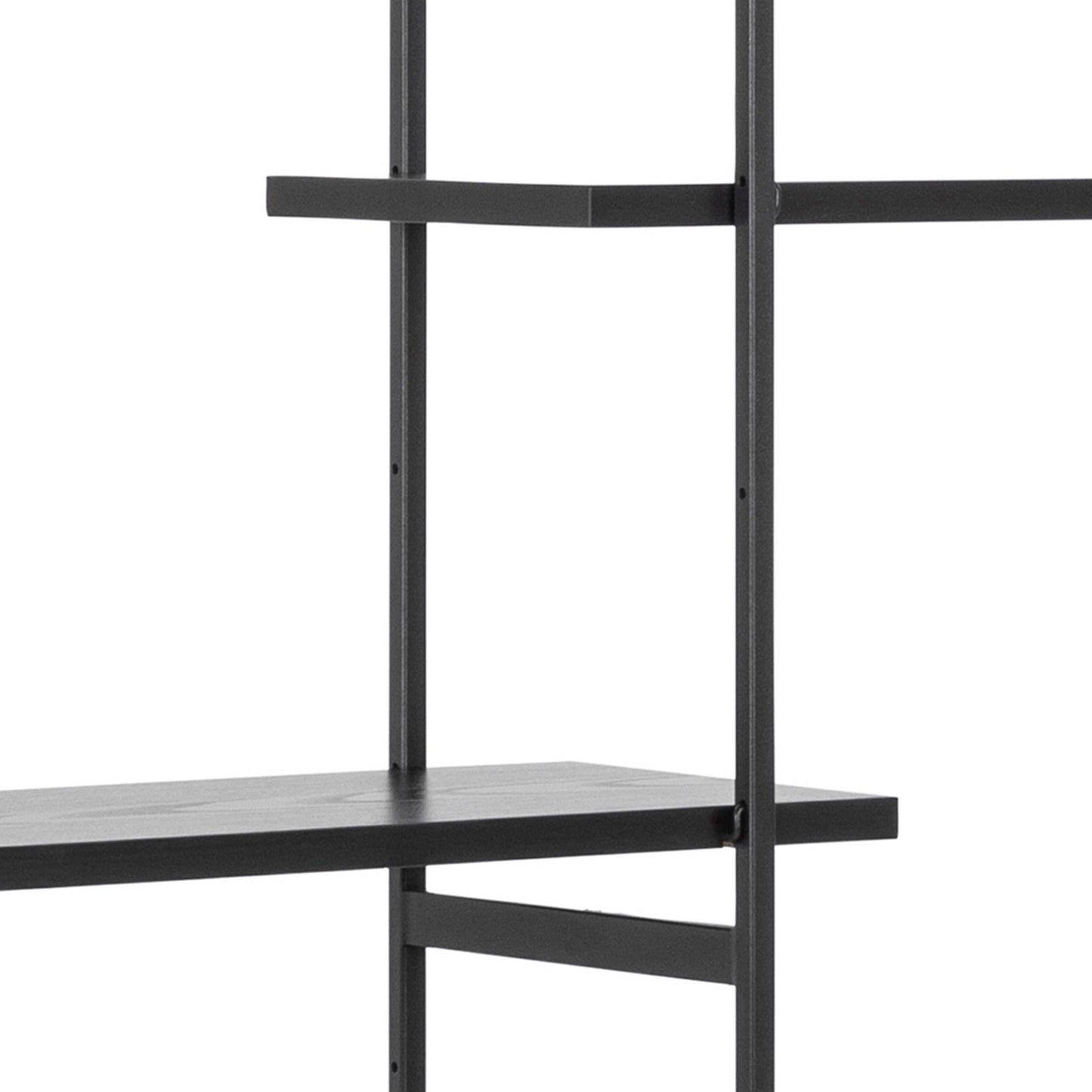 Cambridge Black Bookcase 1 Sliding Door 5 Shelves