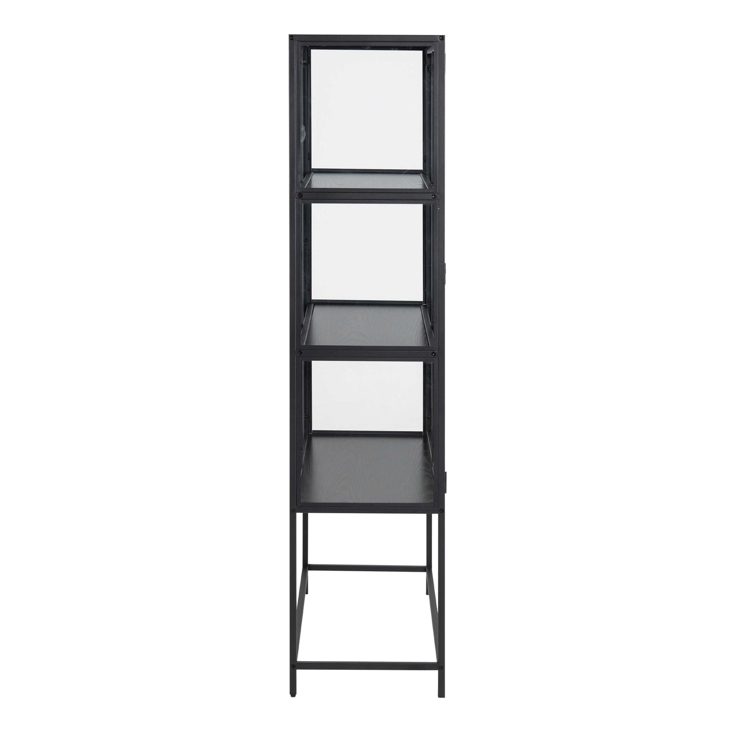 Taipei Black 2 Glass Door Display Bookcase Cabinet