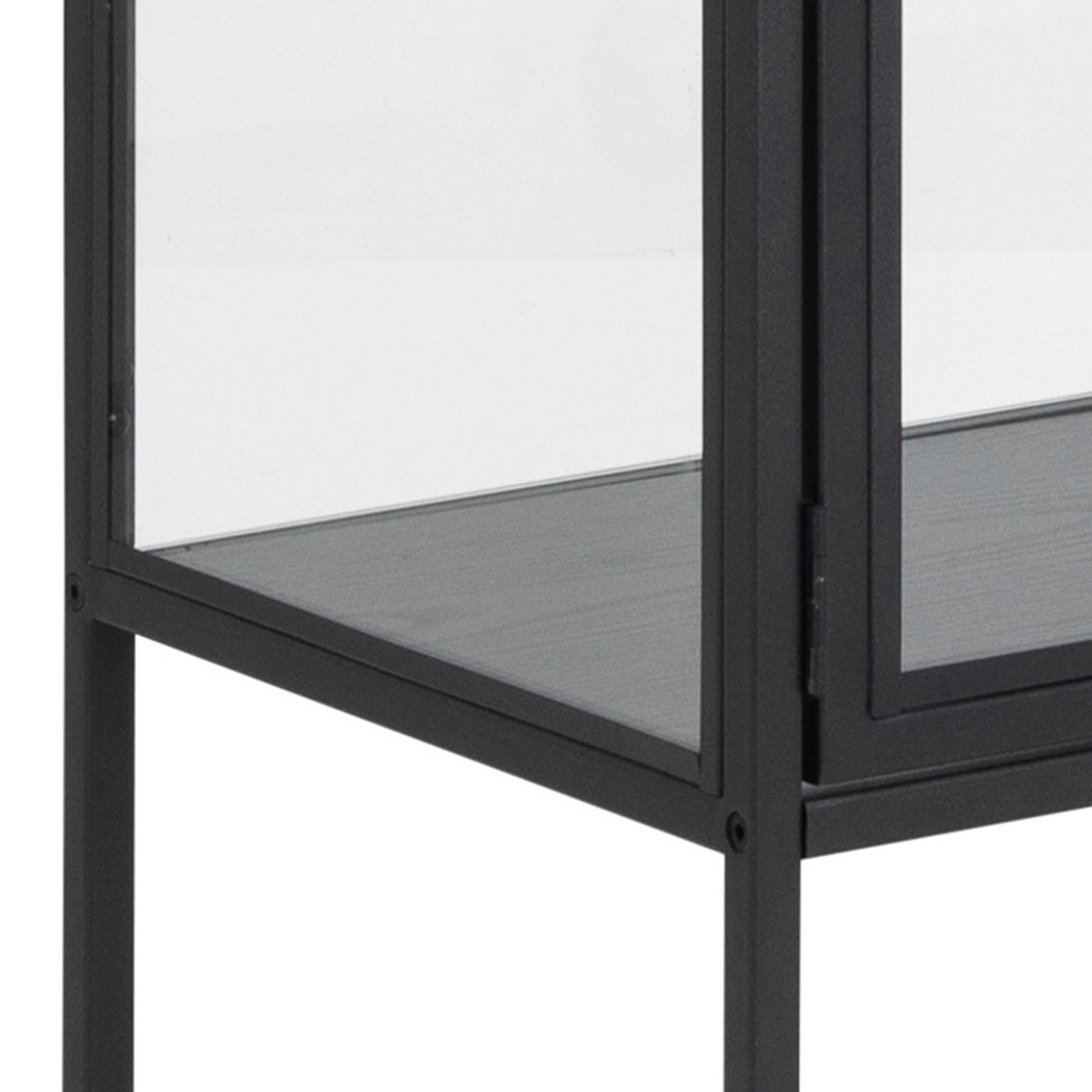 Taipei Black 2 Glass Door Display Bookcase Cabinet