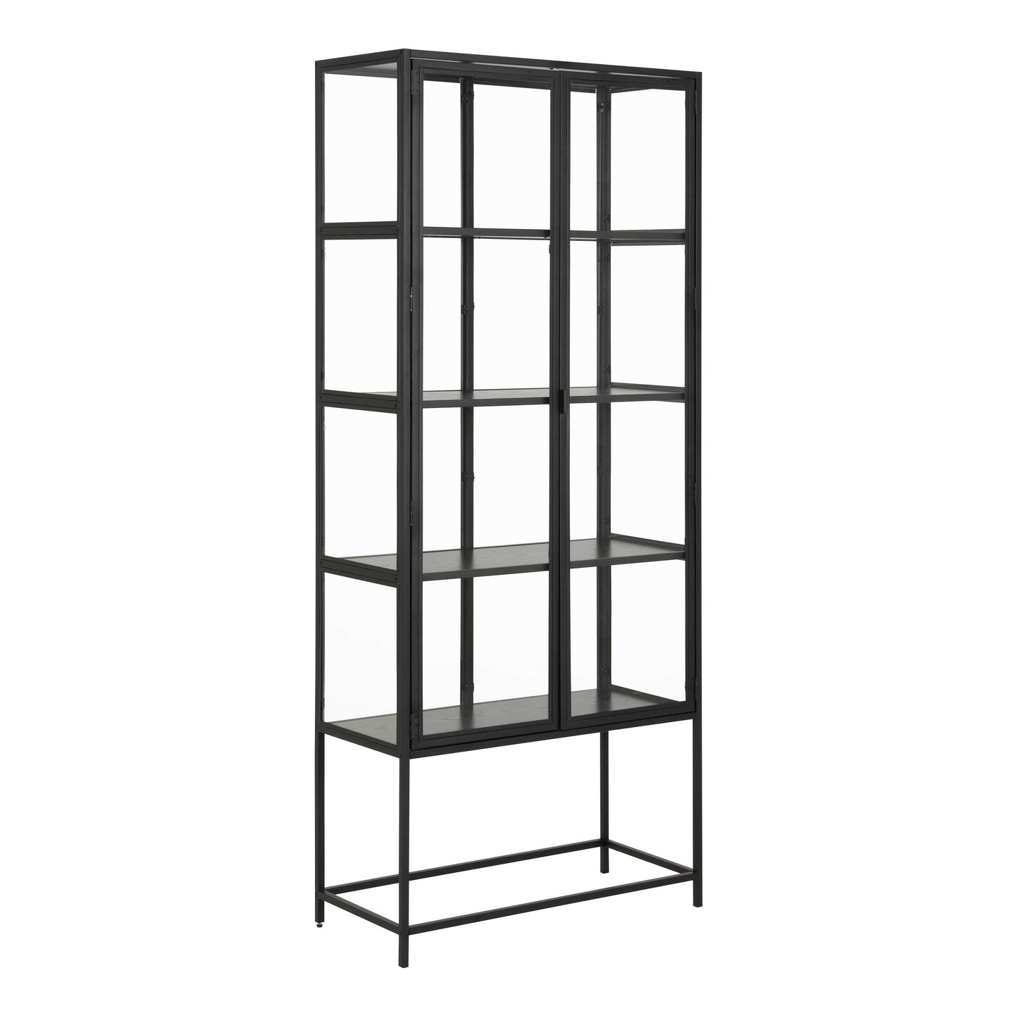Taipei Tall Black Metal 2 Door Display Bookcase Cabinet