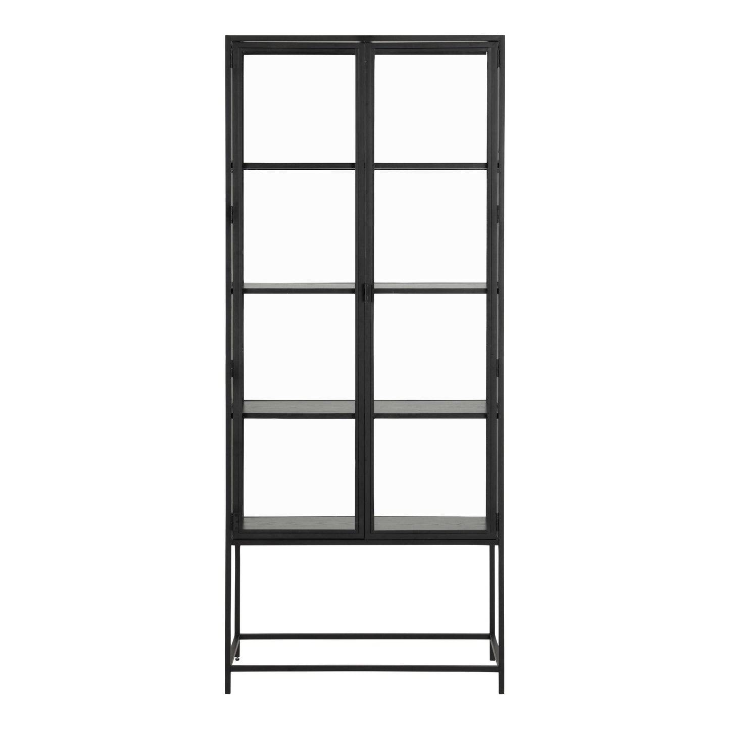 Taipei Tall Black Metal 2 Door Display Bookcase Cabinet