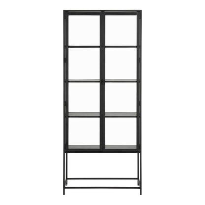 Taipei Tall Black Metal 2 Door Display Bookcase Cabinet