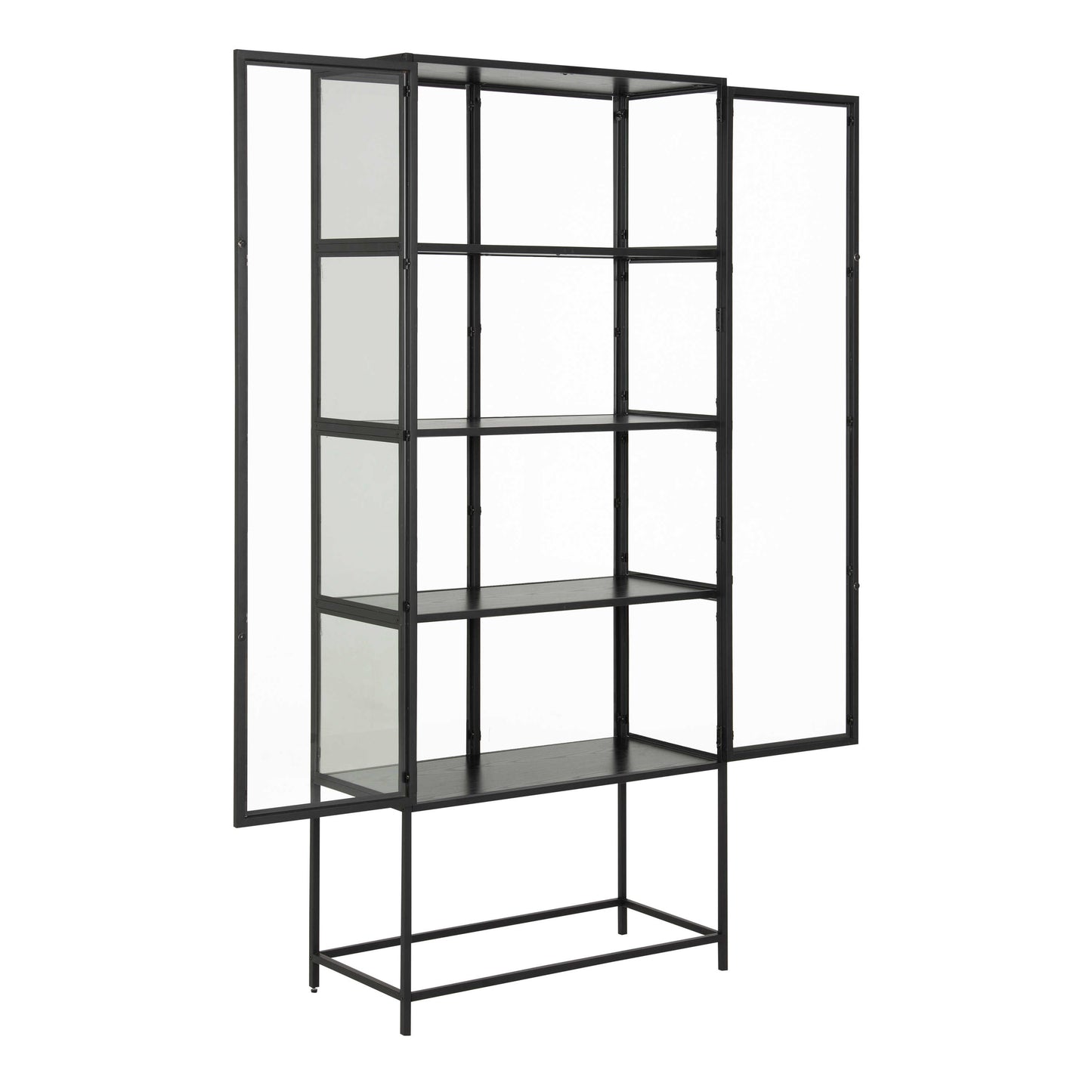 Taipei Tall Black Metal 2 Door Display Bookcase Cabinet