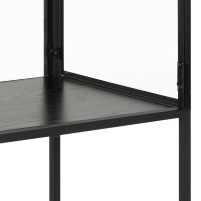 Taipei Tall Black Metal 2 Door Display Bookcase Cabinet