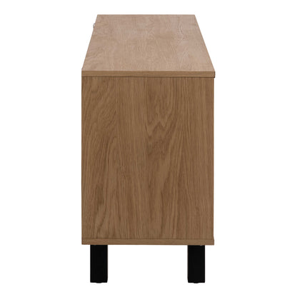 Chevron Herringbone Natural Oak Wood 3 Door Sideboard