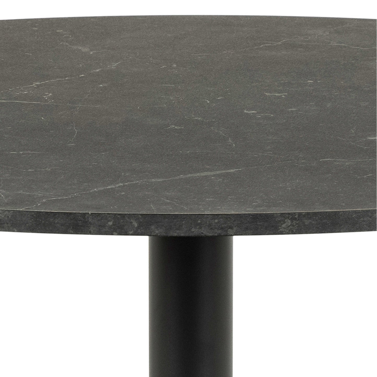 Aars Round Black Marble Effect Dining Table Trumpet Base