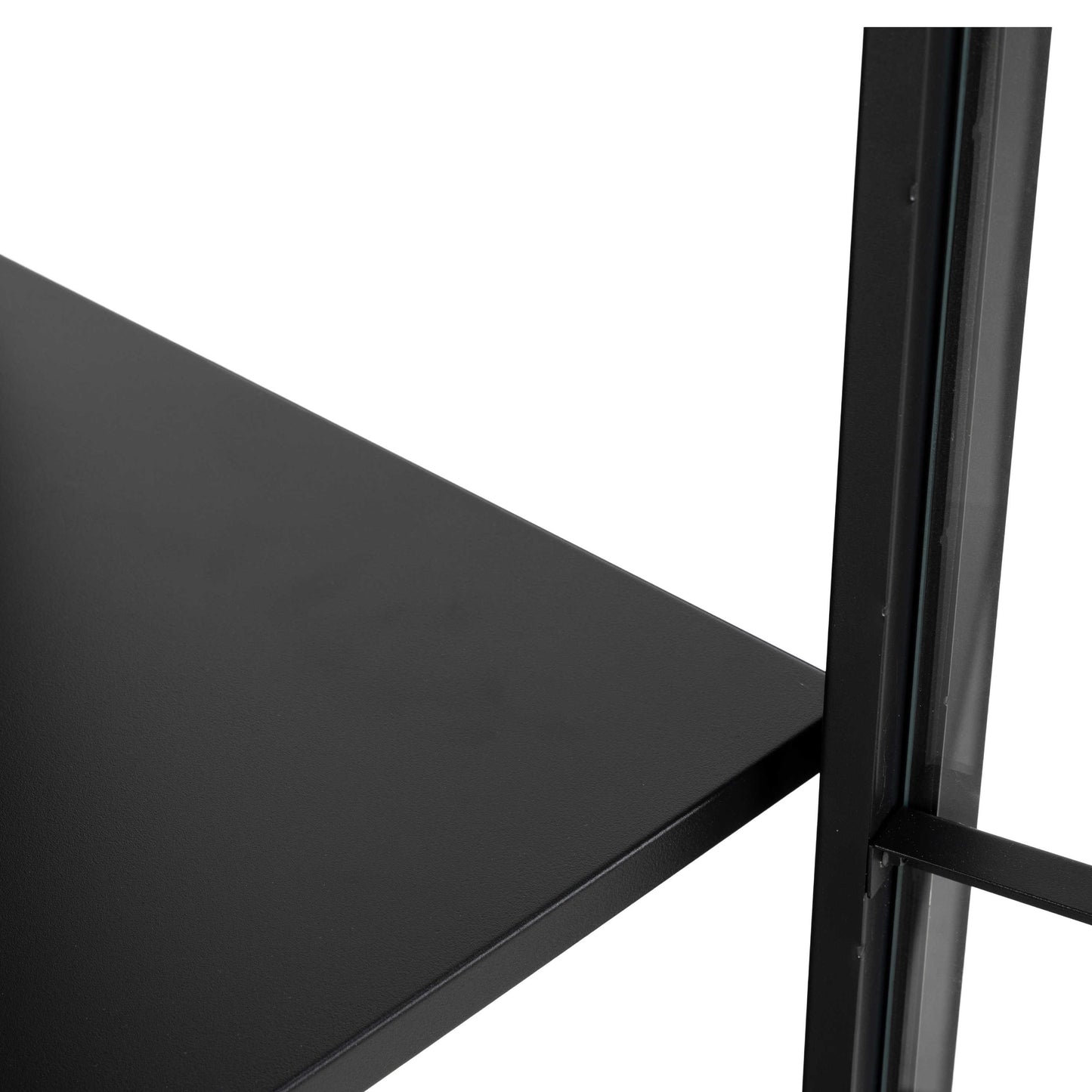 Graz Matt Black Metal Tall Display Cabinet 2 Doors