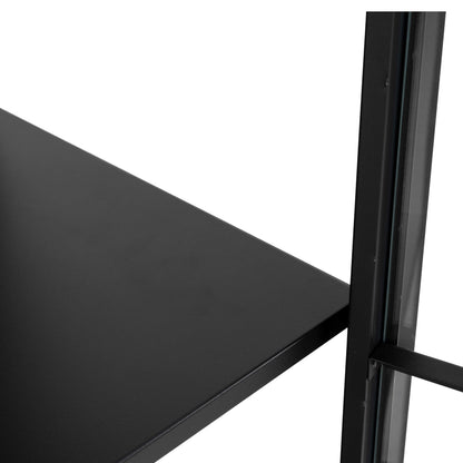 Graz Matt Black Metal Tall Display Cabinet 2 Doors