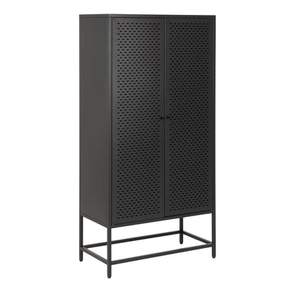 Graz Matt Black Metal Cabinet 2 Doors