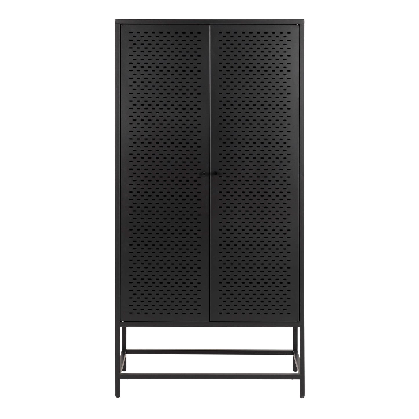 Graz Matt Black Metal Cabinet 2 Doors