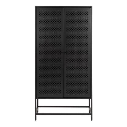 Graz Matt Black Metal Cabinet 2 Doors