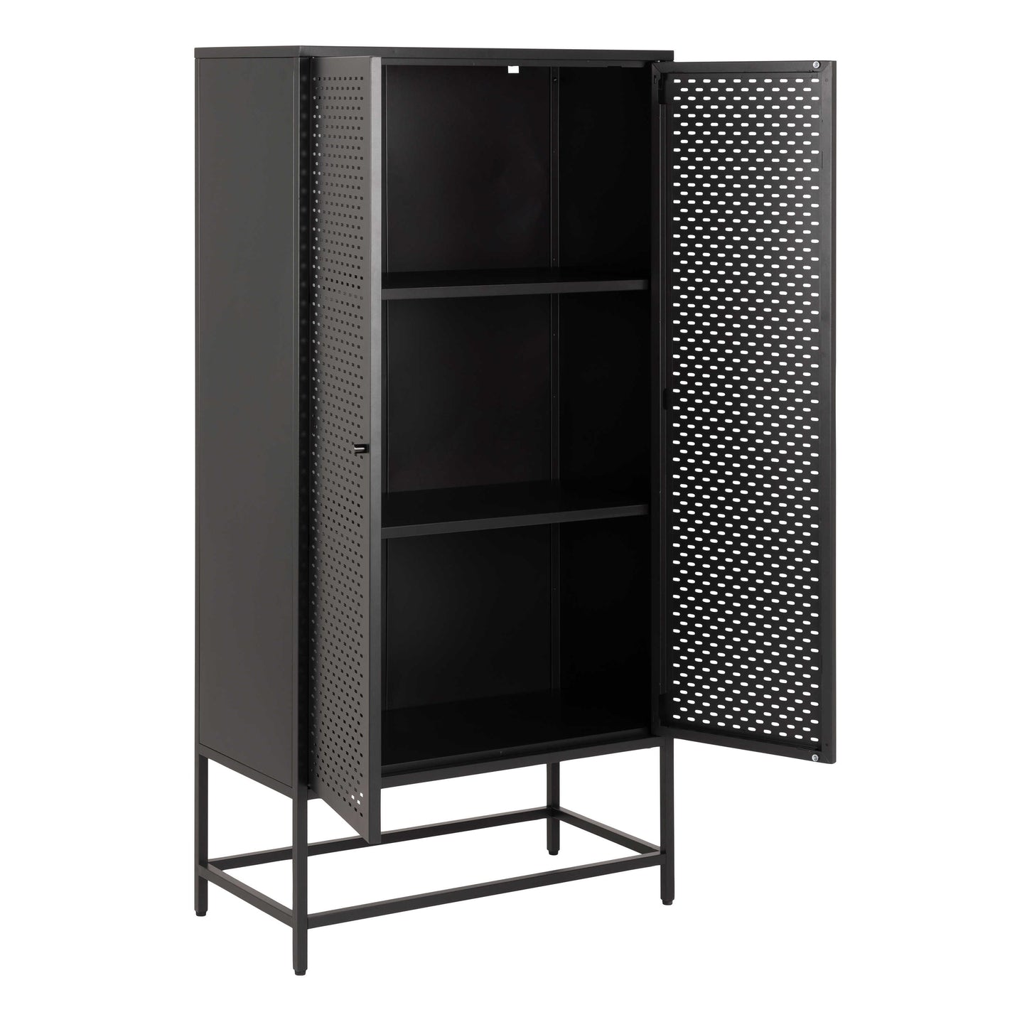 Graz Matt Black Metal Cabinet 2 Doors