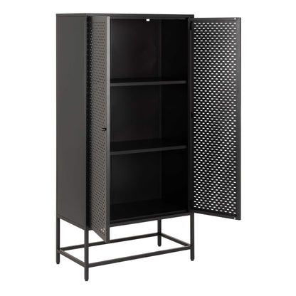 Graz Matt Black Metal Cabinet 2 Doors