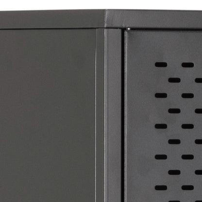 Graz Matt Black Metal Cabinet 2 Doors