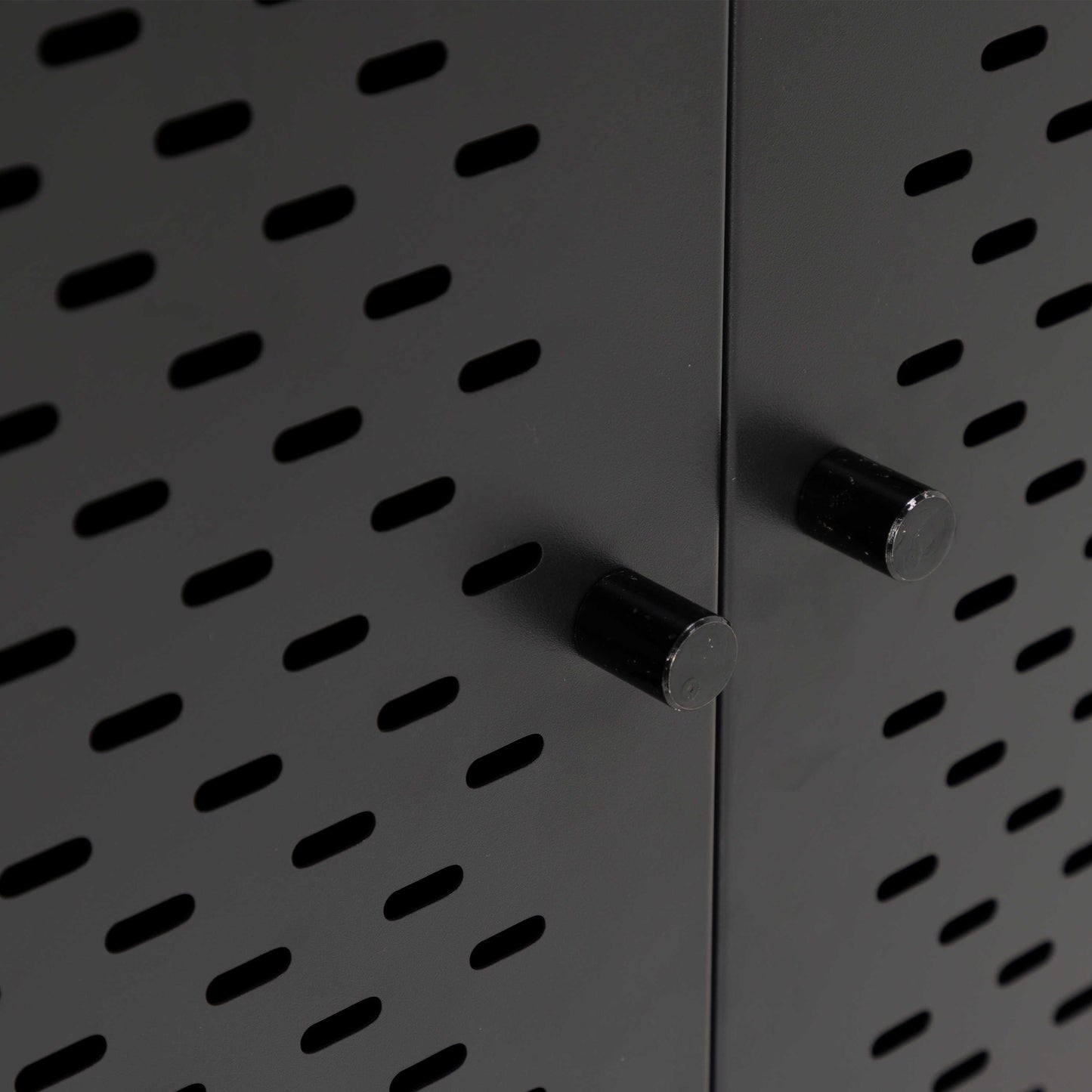 Graz Matt Black Metal Cabinet 2 Doors