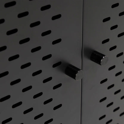 Graz Matt Black Metal Cabinet 2 Doors