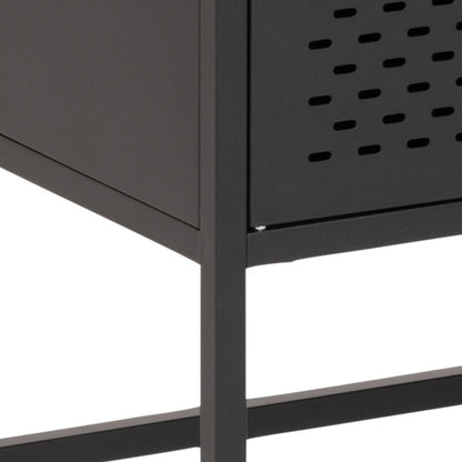 Graz Matt Black Metal Cabinet 2 Doors