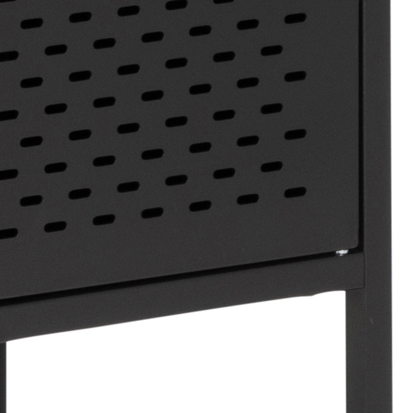 Graz Matt Black Metal Cabinet 2 Doors