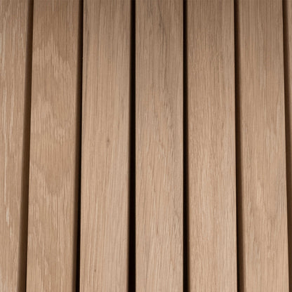 Twillbury White Oak Round Dining Table Slatted Base