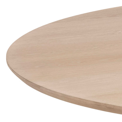 Twillbury White Oak Round Dining Table Slatted Base