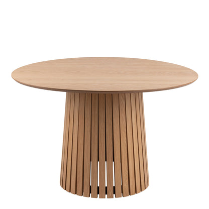 Twillbury Round Oak Dining Table Slatted Base