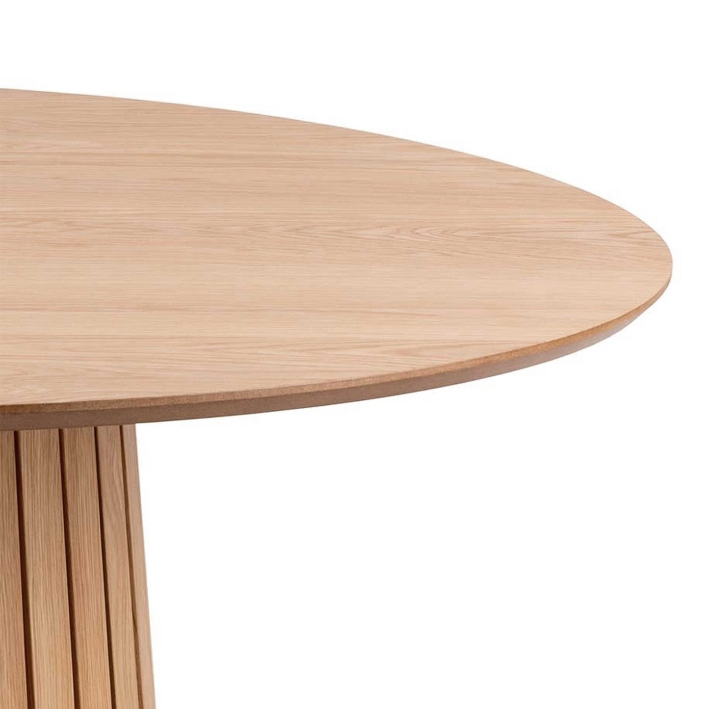Twillbury Round Oak Dining Table Slatted Base