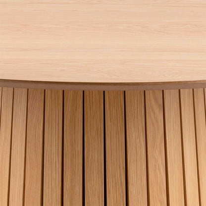 Twillbury Round Oak Dining Table Slatted Base