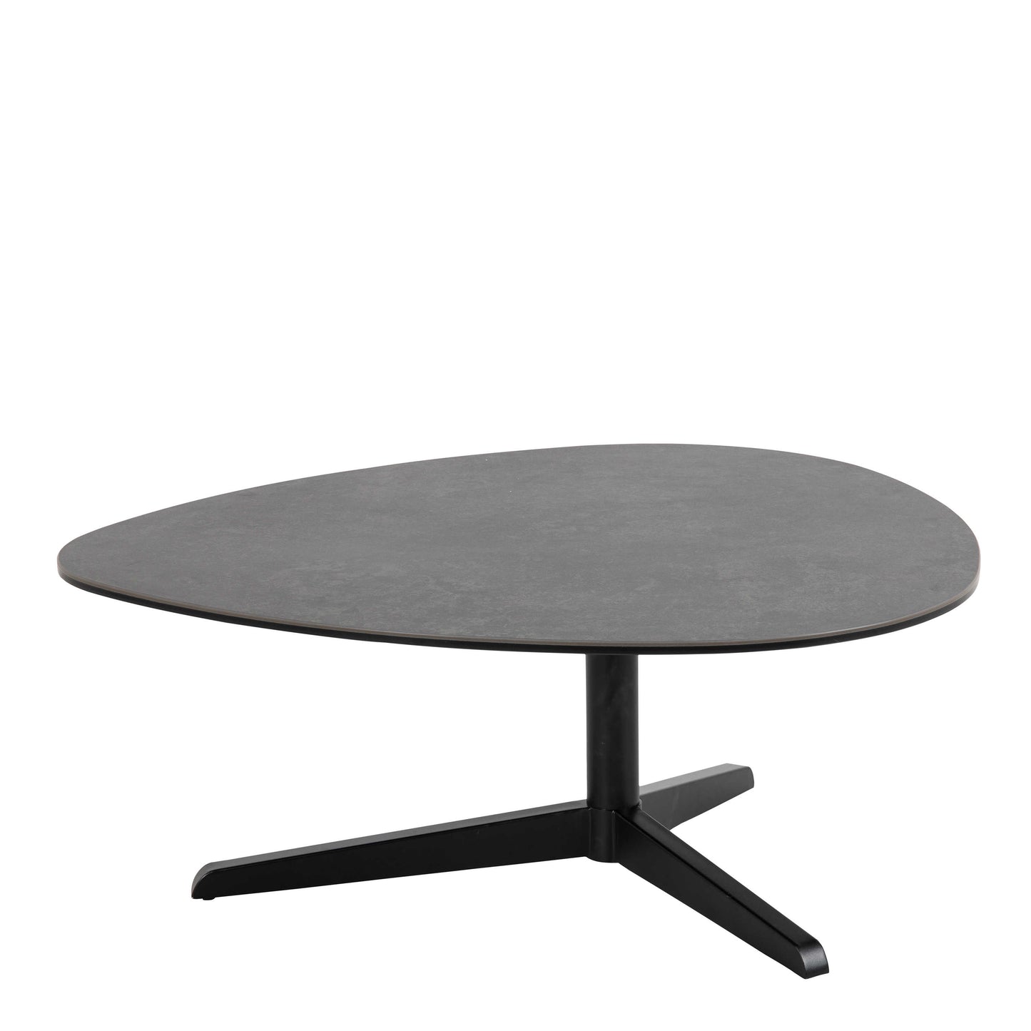 Brackenhill 85cm Black Ceramic Leaf Shaped Coffee Table