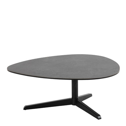 Brackenhill 85cm Black Ceramic Leaf Shaped Coffee Table