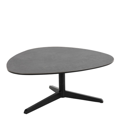 Brackenhill 85cm Black Ceramic Leaf Shaped Coffee Table