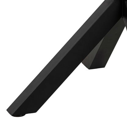 Perth 120cm Natural Oak Veneer Round Dining Table Industrial Black Metal Legs