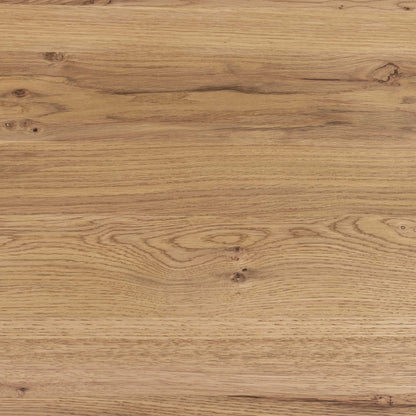 Perth 220cm Natural Oak Veneer Rectangular Dining Table Industrial Black Metal Legs