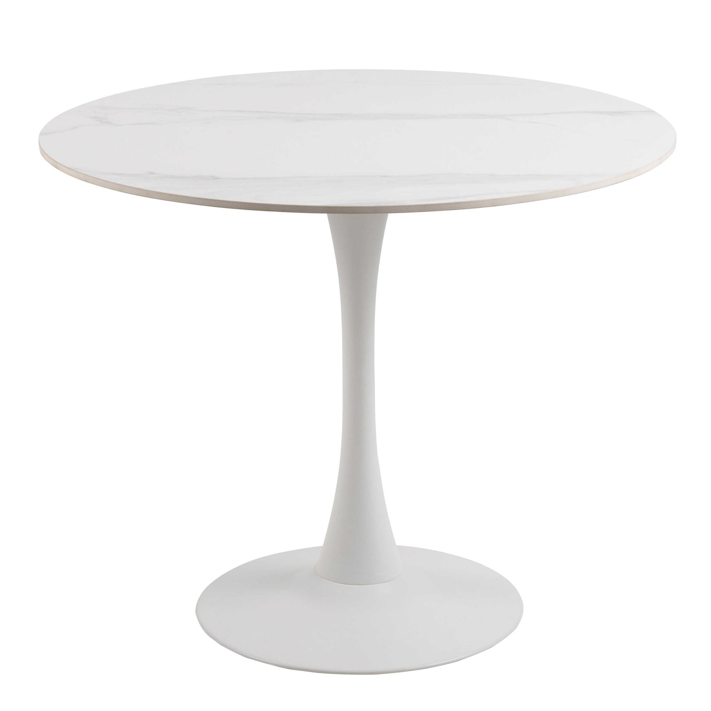 Cloverfern White Ceramic Round Dining Table