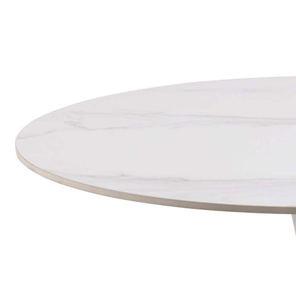 Cloverfern White Ceramic Round Dining Table