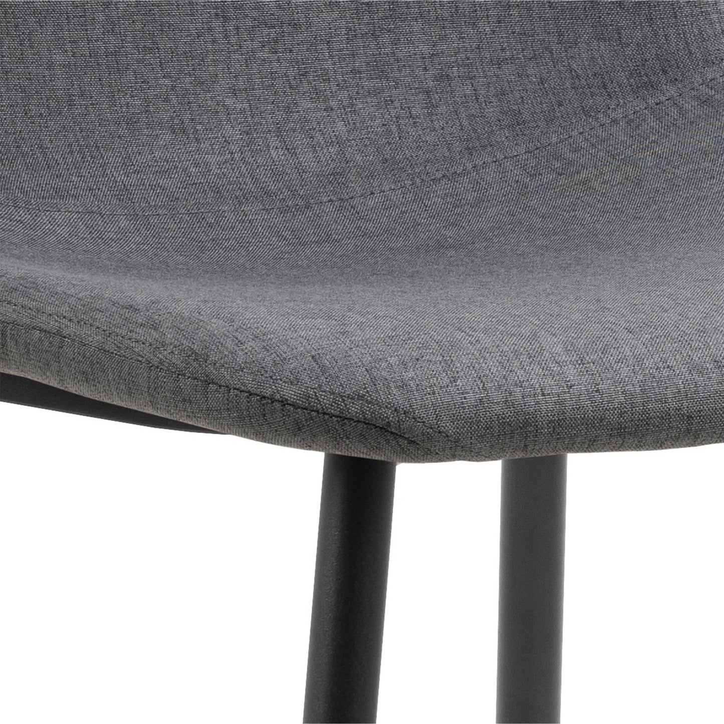Mombasa Black Ceramic Round Dining Table + 4 Dining Chair in Light Grey