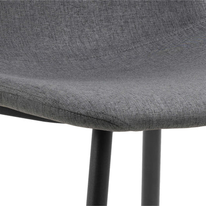 Mombasa Black Ceramic Round Dining Table + 4 Dining Chair in Light Grey