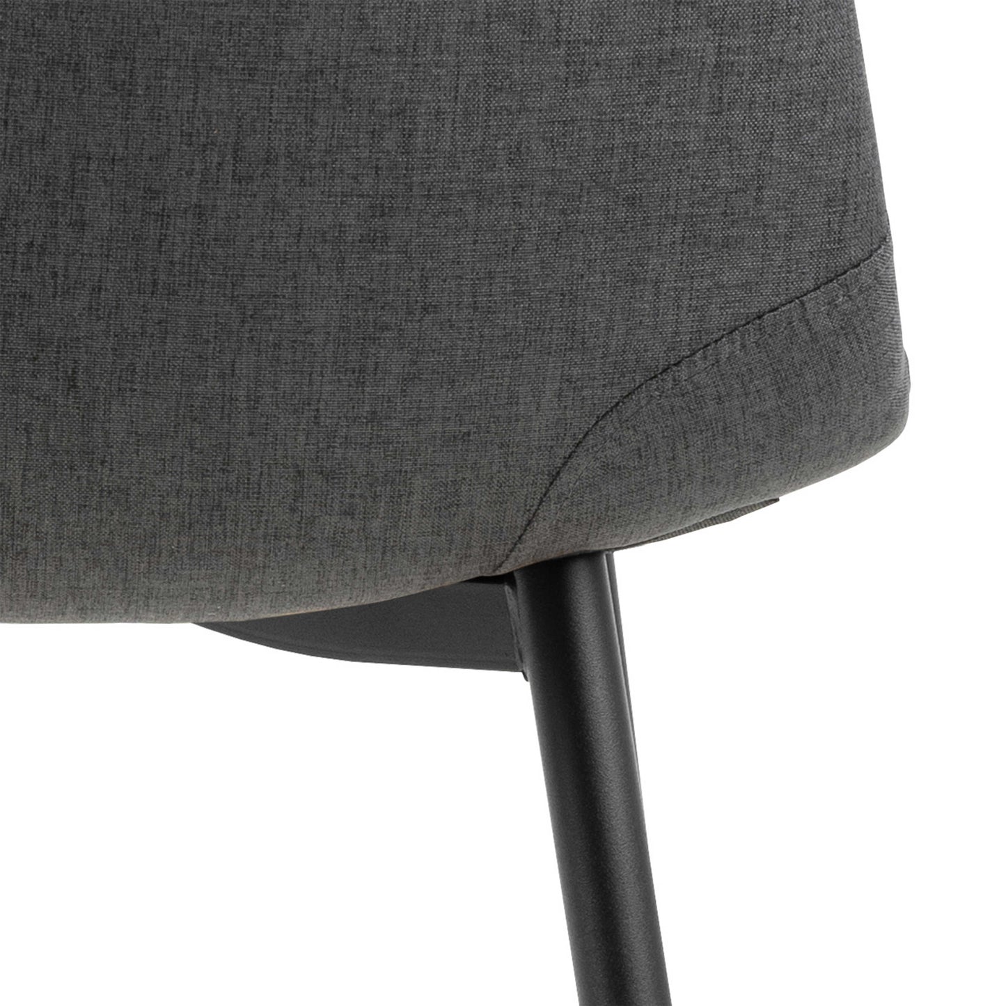 Mombasa Black Ceramic Round Dining Table + 4 Dining Chair in Light Grey