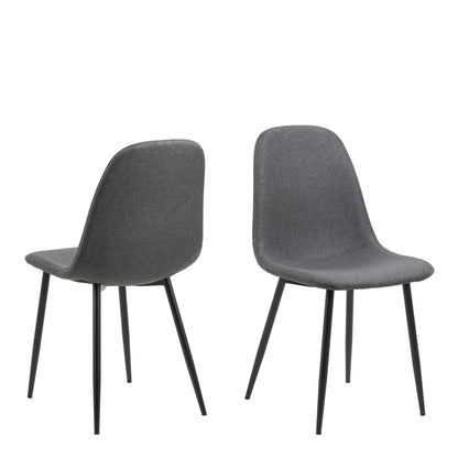 Mombasa Black Ceramic Round Dining Table + 4 Dining Chair in Light Grey