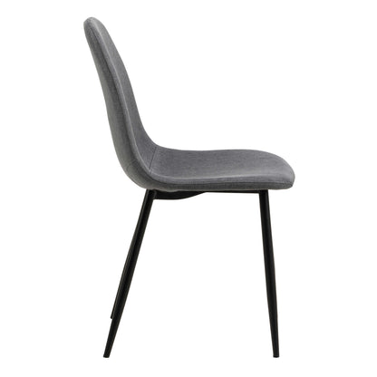 Mombasa Black Ceramic Round Dining Table + 4 Dining Chair in Light Grey
