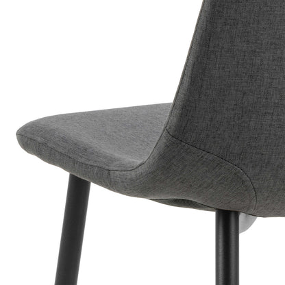 Mombasa Black Ceramic Round Dining Table + 4 Dining Chair in Light Grey