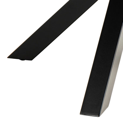 Perth 119cm Black Ceramic Round Dining Table Industrial Black Metal Legs