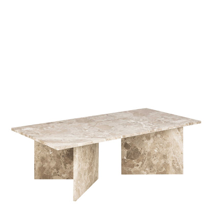 Singapore Latte Brown Marble Rectangular Coffee Table