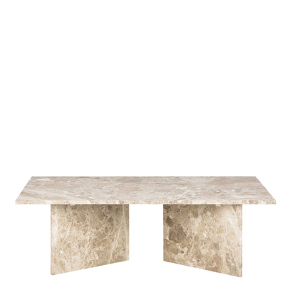 Singapore Latte Brown Marble Rectangular Coffee Table