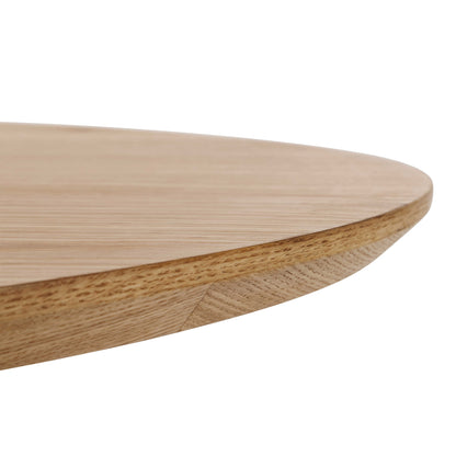 Perth 220cm Natural Oak Veneer Oval Dining Table Industrial Black Metal Legs