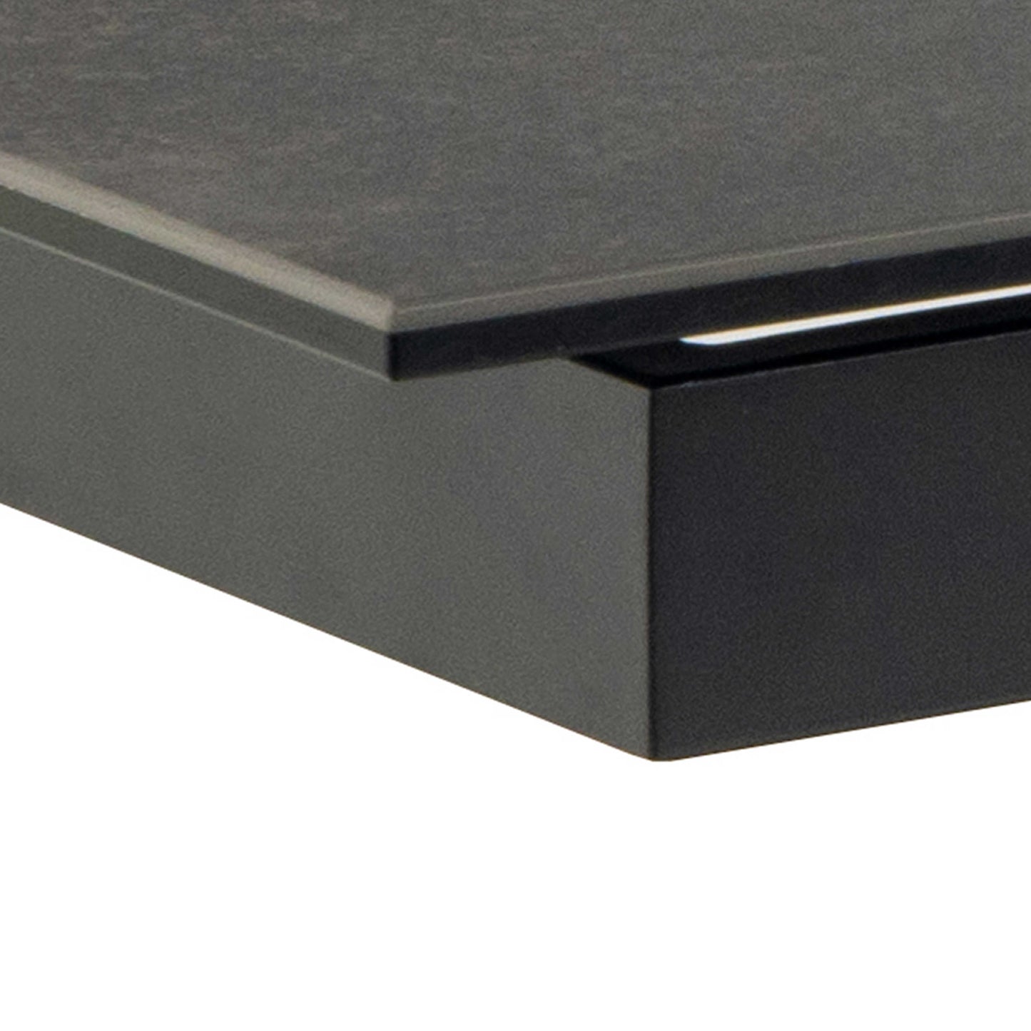 Perth 200cm Black Ceramic Extendable Dining Table Industrial Black Metal Legs