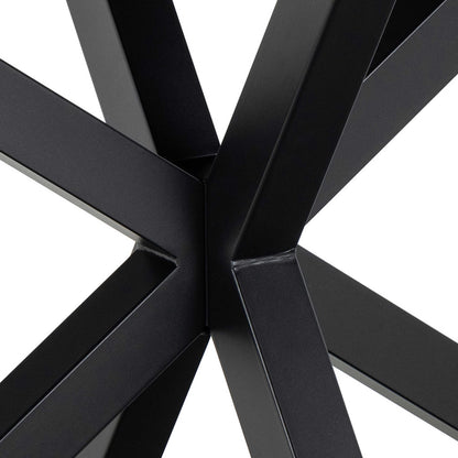 Perth 160cm 6 Seater Grey Ceramic Dining Table Industrial Black Metal Legs