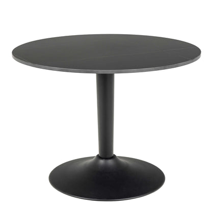 Cloverfern Matt Black Ceramic Round Coffee Table
