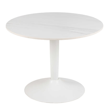 Cloverfern White Ceramic Round Coffee Table