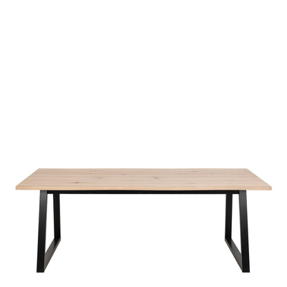 Frida White Oak Wood Dining Table and Black Legs
