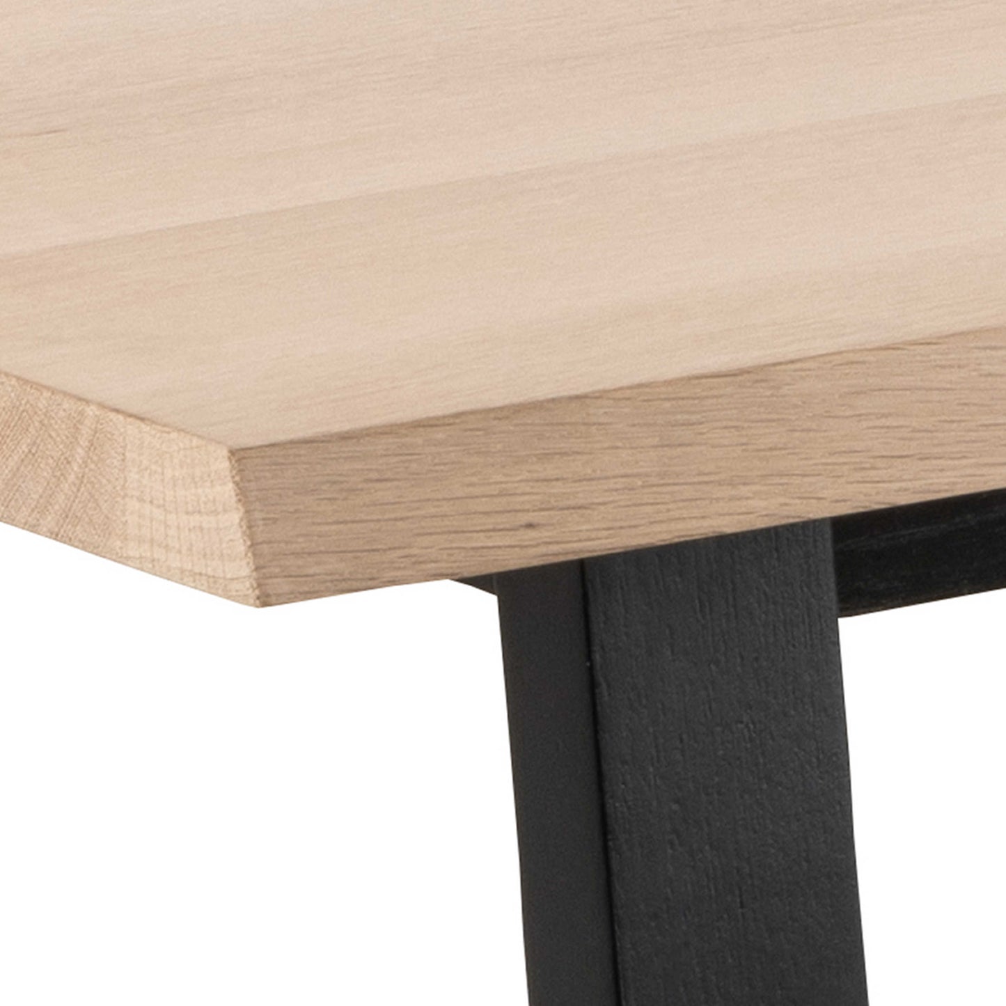 Frida White Oak Wood Dining Table and Black Legs